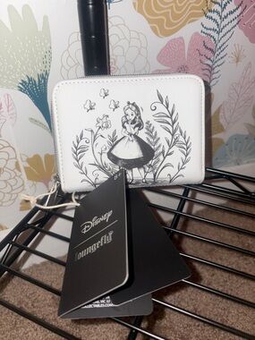 Loungefly Black & White Alice in Wonderland Sketch Zip Wallet